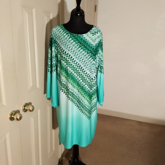 Emma & Michele Dresses & Skirts - Emma & Michelle-Green ombre, zig-zag dress..